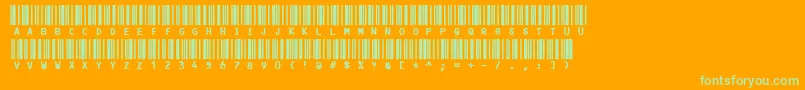 Code3x-Schriftart – Grüne Schriften auf orangefarbenem Hintergrund