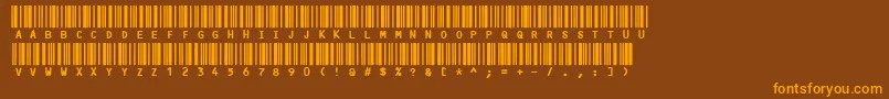 Code3x-Schriftart – Orangefarbene Schriften auf braunem Hintergrund