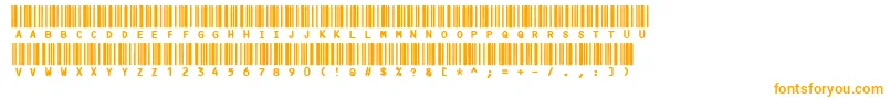 Code3x-Schriftart – Orangefarbene Schriften auf weißem Hintergrund