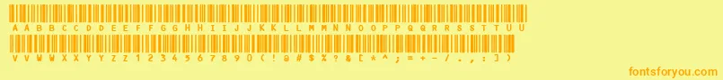 Code3x-fontti – oranssit fontit keltaisella taustalla