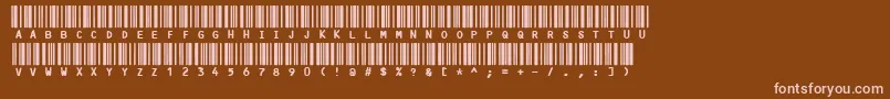 Code3x-fontti – vaaleanpunaiset fontit ruskealla taustalla