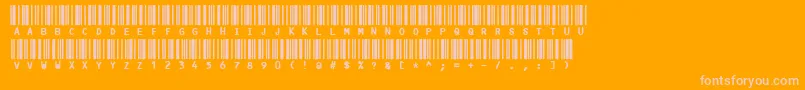 Code3x-Schriftart – Rosa Schriften auf orangefarbenem Hintergrund