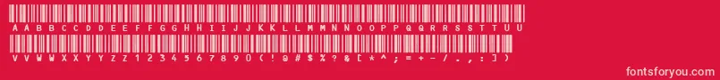 Code3x-fontti – vaaleanpunaiset fontit punaisella taustalla