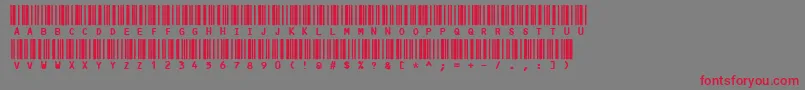 フォントCode3x – 赤い文字の灰色の背景