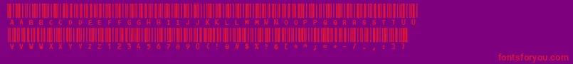 Czcionka Code3x – czerwone czcionki na fioletowym tle