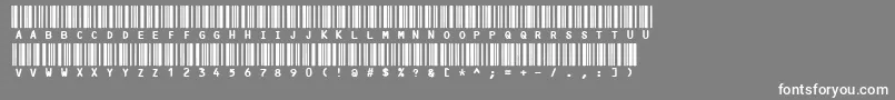 Code3x-fontti – valkoiset fontit harmaalla taustalla