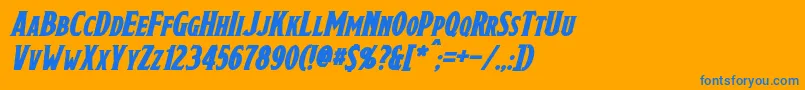 DraconisBoldItalic Font – Blue Fonts on Orange Background