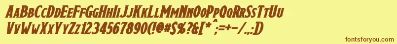 DraconisBoldItalic Font – Brown Fonts on Yellow Background