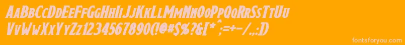 DraconisBoldItalic Font – Pink Fonts on Orange Background