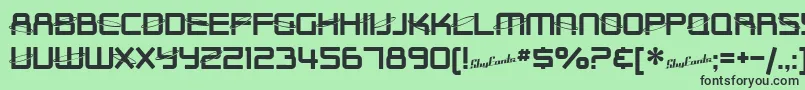 フォントSfOuterLimitsUpright – 緑の背景に黒い文字