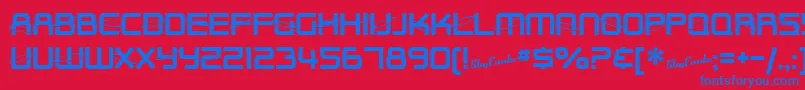 フォントSfOuterLimitsUpright – 赤い背景に青い文字