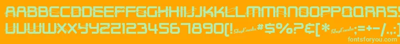 フォントSfOuterLimitsUpright – オレンジの背景に緑のフォント