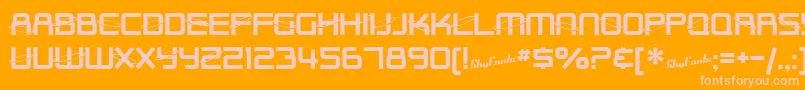 SfOuterLimitsUpright Font – Pink Fonts on Orange Background