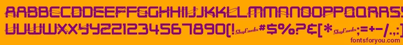 SfOuterLimitsUpright Font – Purple Fonts on Orange Background