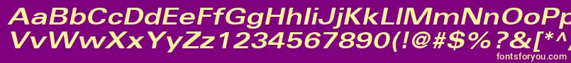 UniversLt63BoldExtendedOblique Font – Yellow Fonts on Purple Background