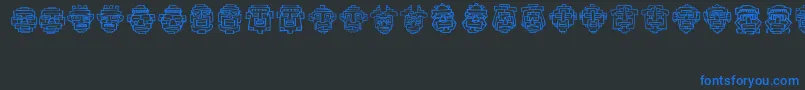 Fe20Faces Font – Blue Fonts on Black Background