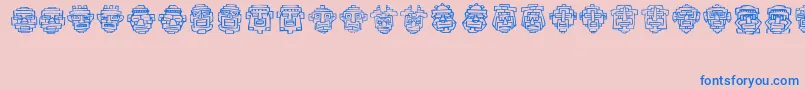 Fe20Faces Font – Blue Fonts on Pink Background