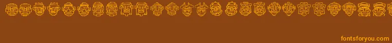 Fe20Faces Font – Orange Fonts on Brown Background