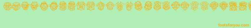 Fe20Faces Font – Orange Fonts on Green Background