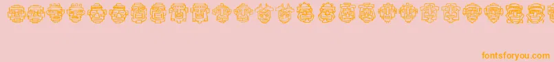 Fe20Faces-Schriftart – Orangefarbene Schriften auf rosa Hintergrund