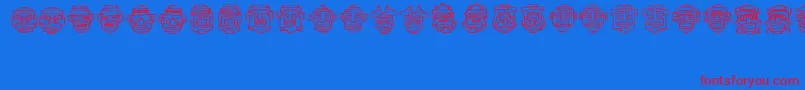 Fe20Faces Font – Red Fonts on Blue Background
