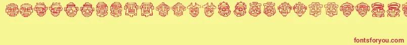 フォントFe20Faces – 赤い文字の黄色い背景