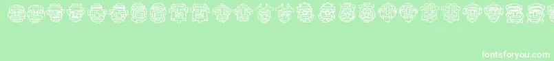 Fe20Faces Font – White Fonts on Green Background