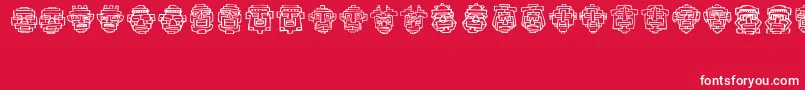 Fe20Faces Font – White Fonts on Red Background