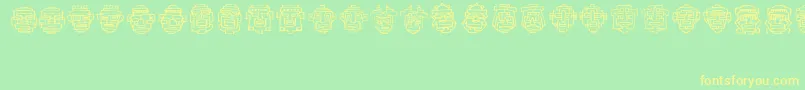 Fe20Faces Font – Yellow Fonts on Green Background