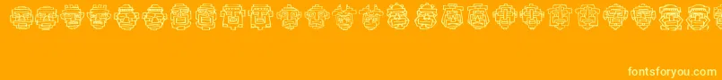 Fe20Faces Font – Yellow Fonts on Orange Background