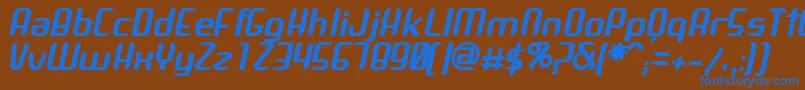 Czcionka ArbekaBoldItalic – niebieskie czcionki na brązowym tle