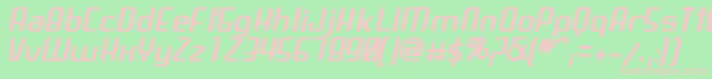 Czcionka ArbekaBoldItalic – różowe czcionki na zielonym tle