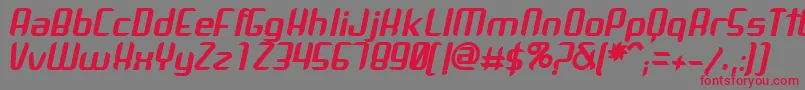 Fonte ArbekaBoldItalic – fontes vermelhas em um fundo cinza
