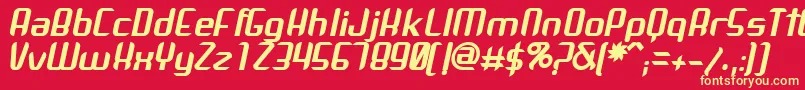 ArbekaBoldItalic Font – Yellow Fonts on Red Background