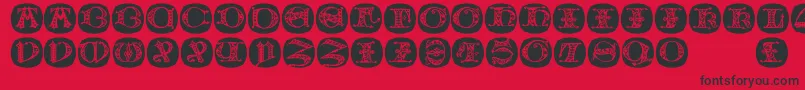 Uncialbuttonsa Font – Black Fonts on Red Background