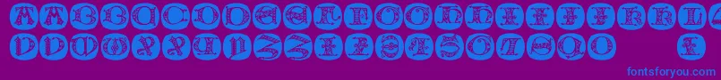 Uncialbuttonsa Font – Blue Fonts on Purple Background