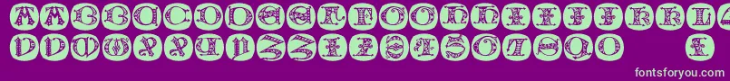 Uncialbuttonsa Font – Green Fonts on Purple Background