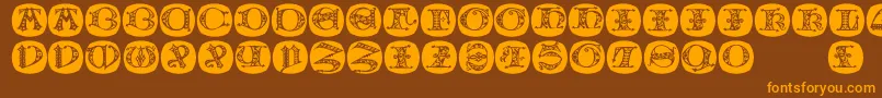 Uncialbuttonsa Font – Orange Fonts on Brown Background