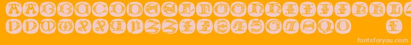 Uncialbuttonsa Font – Pink Fonts on Orange Background