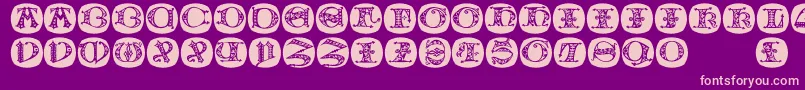 Uncialbuttonsa Font – Pink Fonts on Purple Background