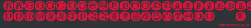 Uncialbuttonsa Font – Red Fonts on Black Background