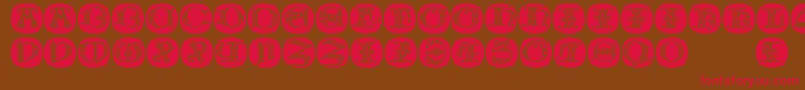 Uncialbuttonsa Font – Red Fonts on Brown Background