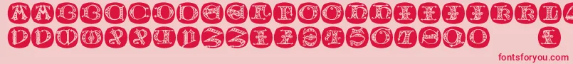 Uncialbuttonsa Font – Red Fonts on Pink Background