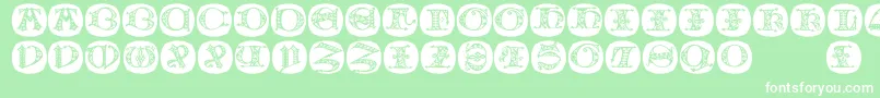 Uncialbuttonsa Font – White Fonts on Green Background