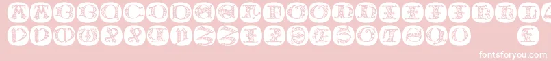 Uncialbuttonsa Font – White Fonts on Pink Background