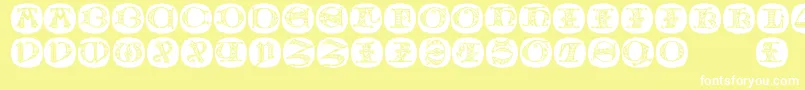 Uncialbuttonsa Font – White Fonts on Yellow Background