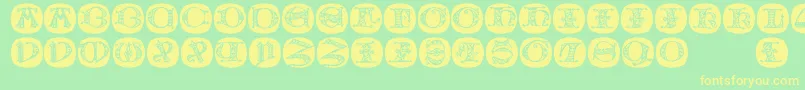 Uncialbuttonsa Font – Yellow Fonts on Green Background