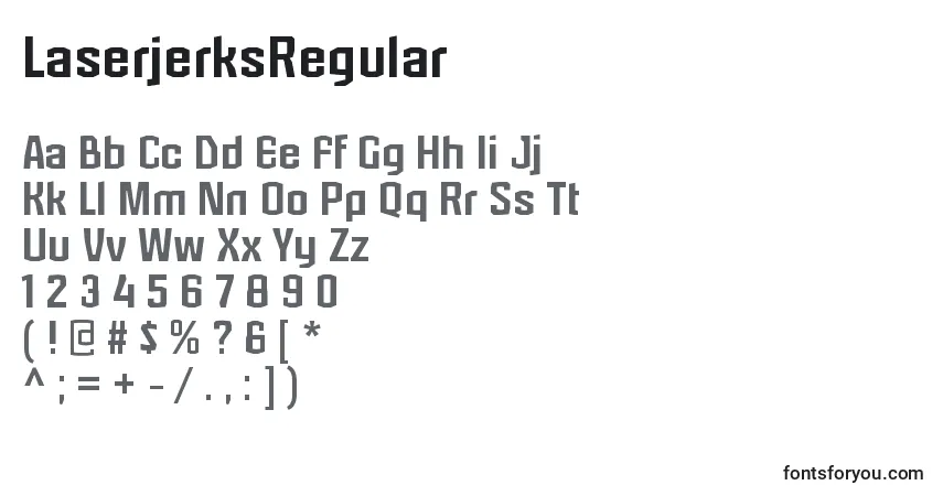 LaserjerksRegularフォント–アルファベット、数字、特殊文字