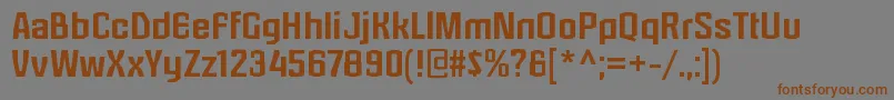 フォントLaserjerksRegular – 茶色の文字が灰色の背景にあります。