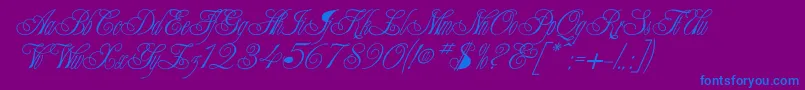 CampaignNormal Font – Blue Fonts on Purple Background